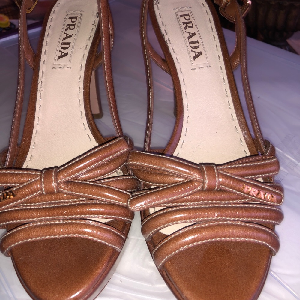 Prada heels available in brown and black